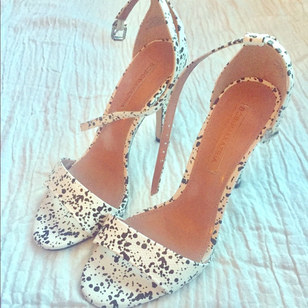 BCBGMAXAZRIA stiletto strappy sandals